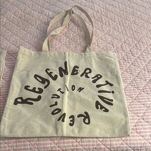 Regenerative Revolution Beige Tote Bag